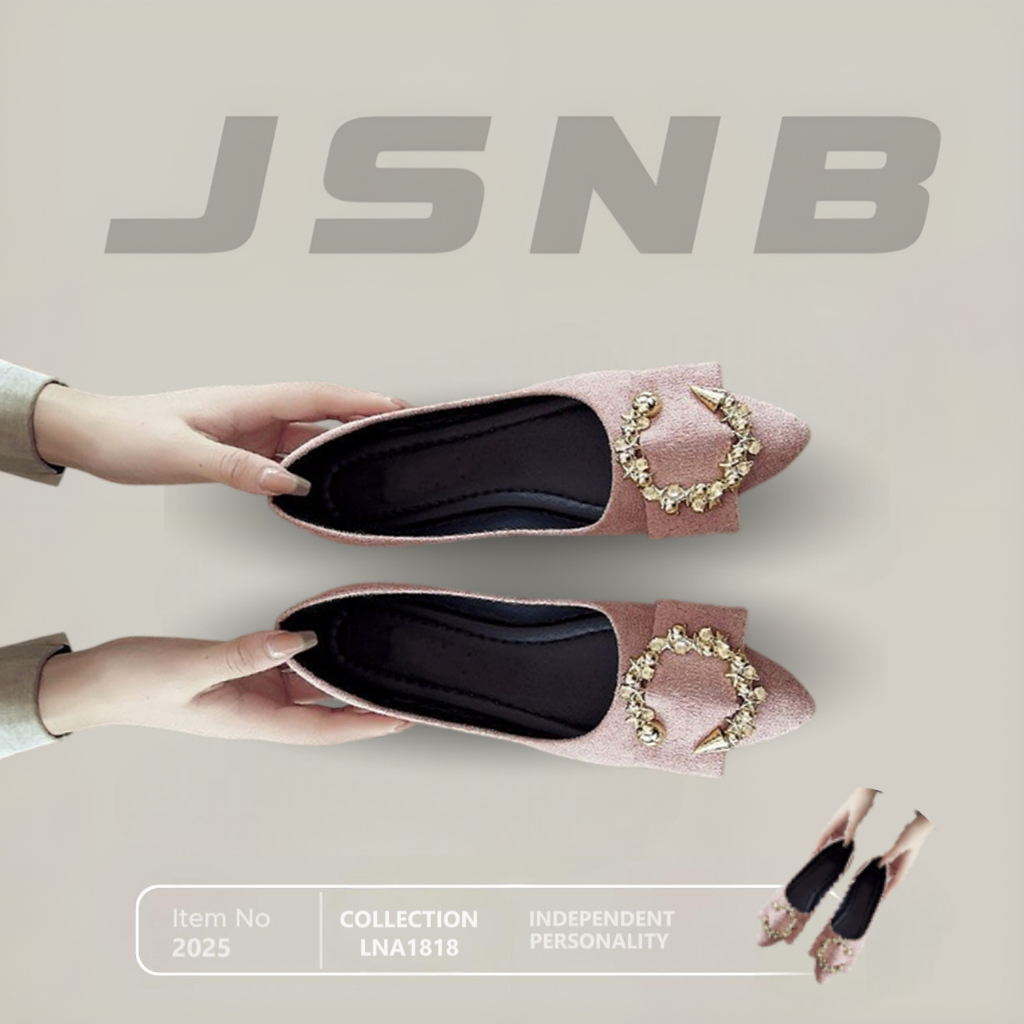 JSNB ส่งฟรี รองเท้าคัทชูหัวแหลม รองเท้าส้นแบน พร้อมส่ง คัทชูใส่ทำงาน รองเท้าลำลองผู้หญิง นุ่มสบายเท้