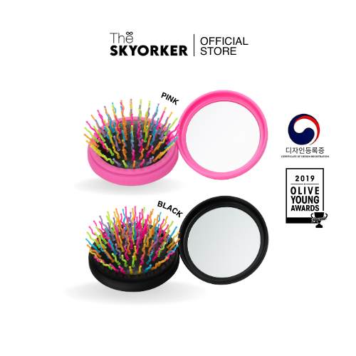 EYECANDY Rainbow Volume S Brush | Compact Brush | อายแคนดี้ หวี แปรงหวีผมสายรุ้งทรงกลม พร้อมกระจกในตัว