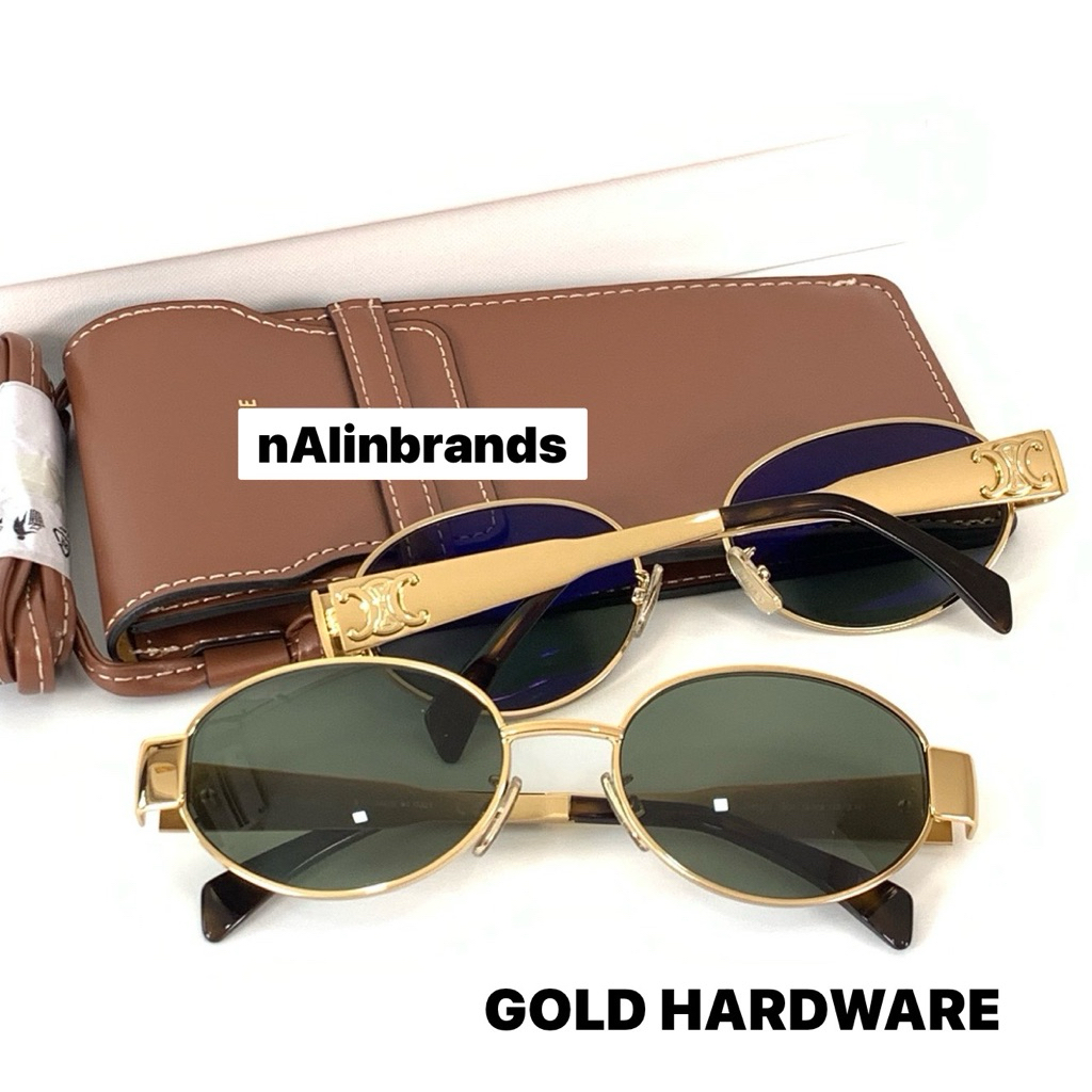 ⚡️FLASH SALE ลดราคา ของแท้ 100% CELINE TRIOMPHE METAL01 sunglasses