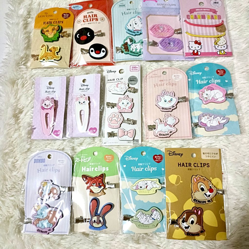 กิ๊บติดผม Hairclips Disney แมวมารี ดัมโบ้ ชิปเดล ดัมเมเชี่ยน นิคจูดี้ 101 Zootopia ซูโทเปีย กิ้บ
