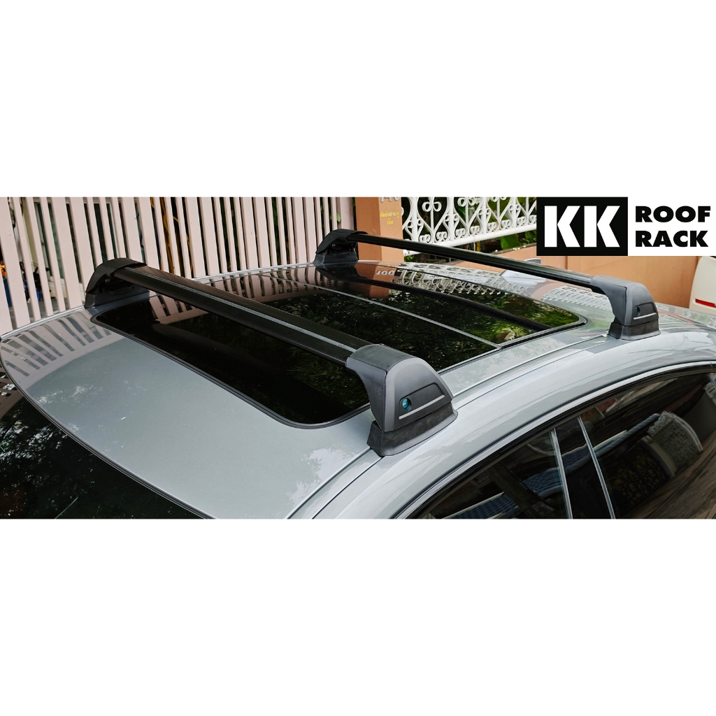 แร็คหลังคา คานทรงปีกเครื่องบิน แบบร้อยน๊อต Wingbar Roofrack สำหรับรถที่มีรูน๊อตบนหลังคา