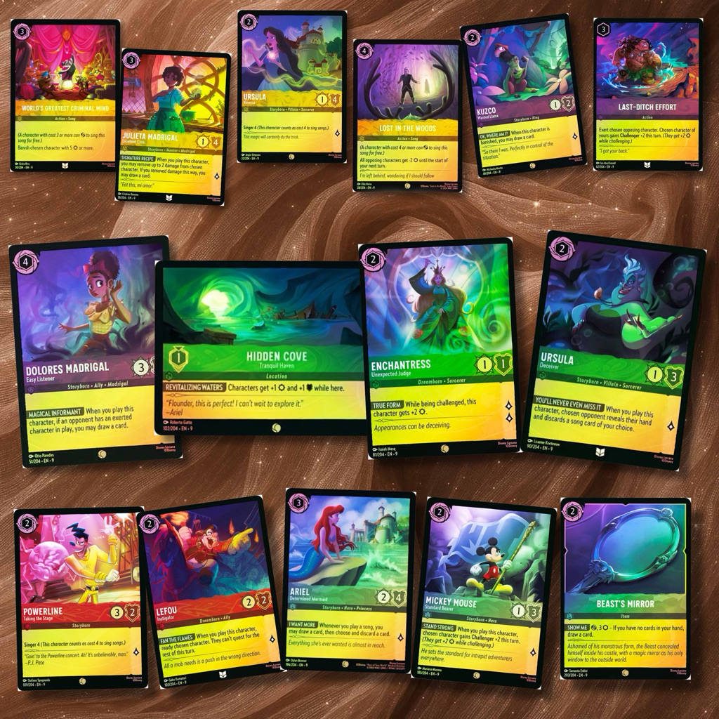 Disney Lorcana Set 9 Fabled ระดับ Common Uncommon ( Cold Foil ) ทุกสี