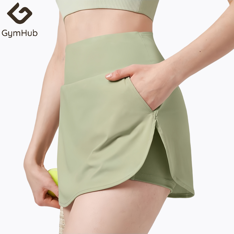 GymHub กระโปรงกีฬาลายสองชั้นสำหรับผู้หญิง กันโป๊ ทรงเอ ใส่วิ่ง ฝึกซ้อม ออกกำลังกาย เทนนิส รุ่นฤดูร้อน