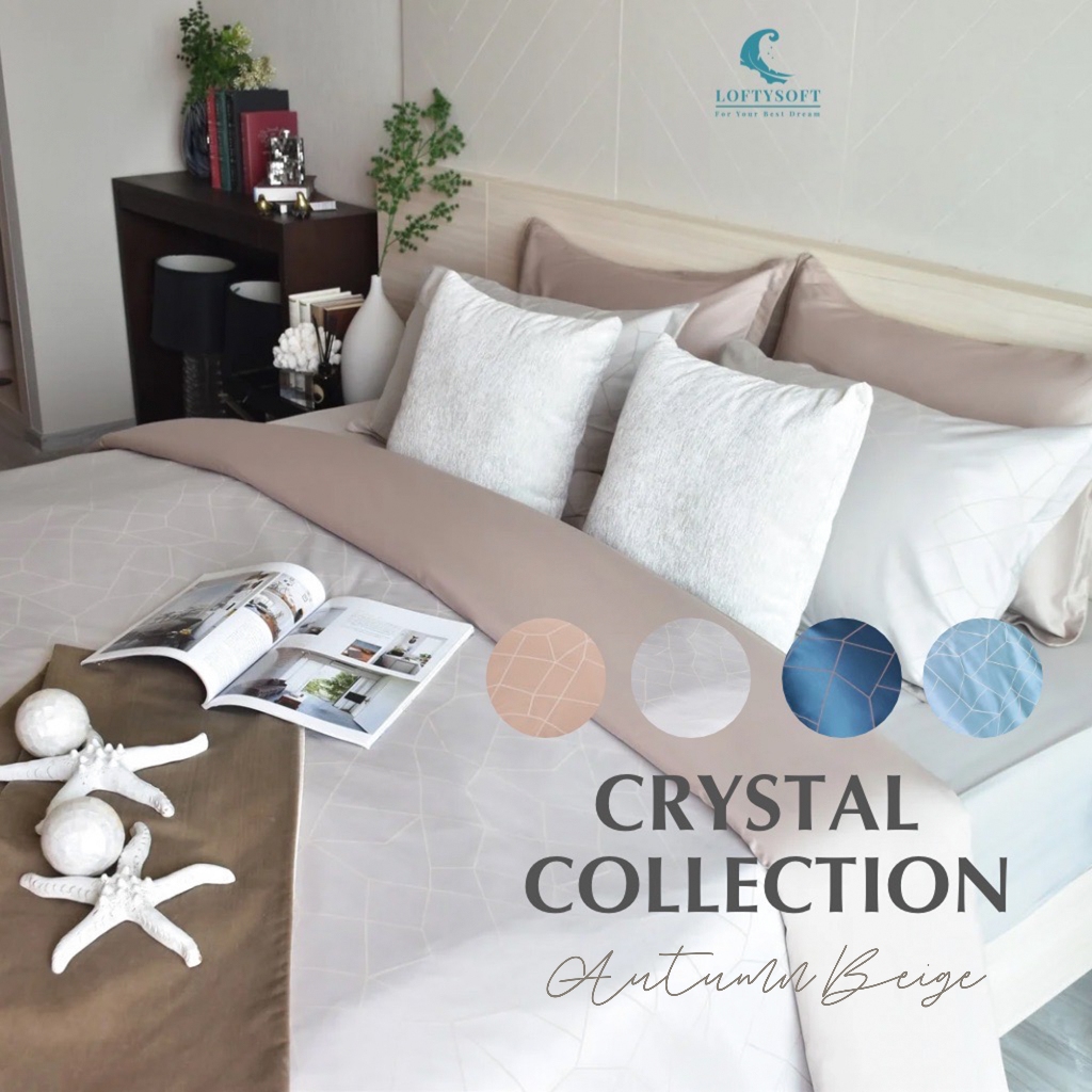 LOFTYSOFT ชุดผ้าปูที่นอน CottonSilk 550เส้นด้าย Crystal Collection