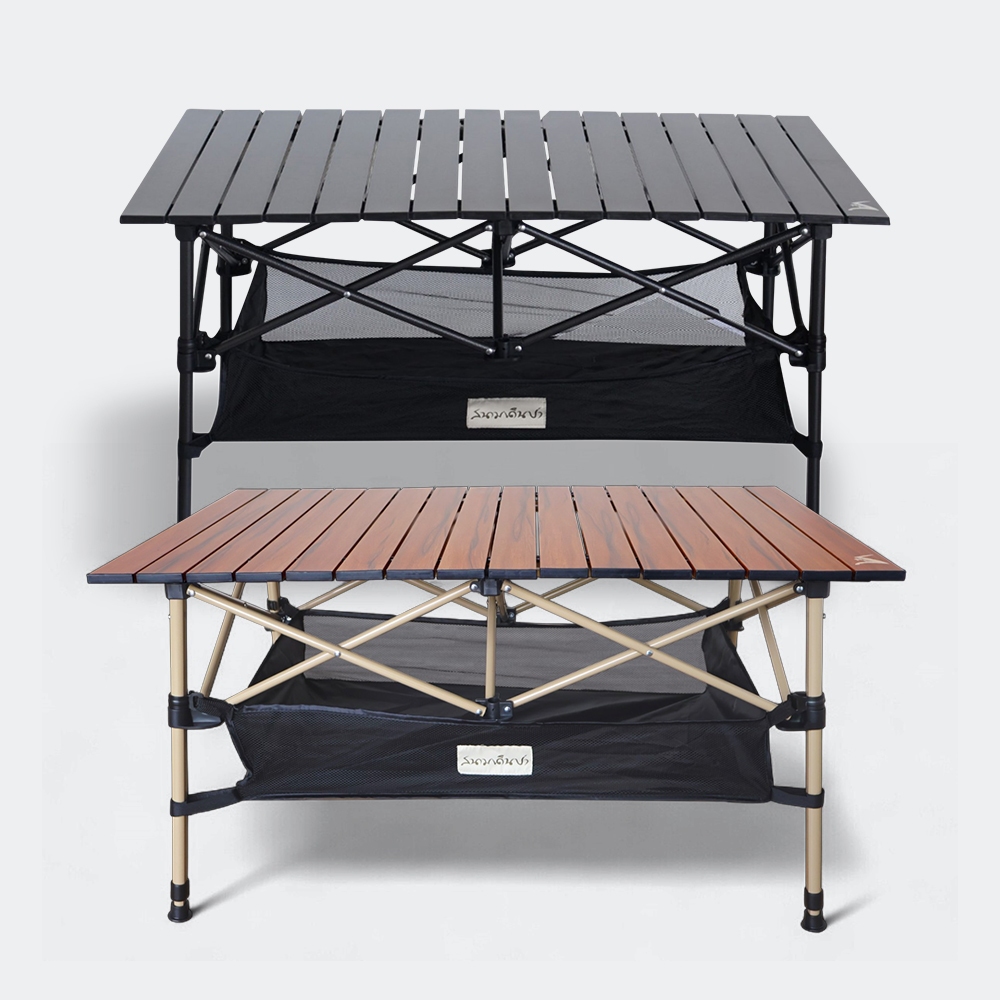 FIELD&CAMPING โต๊ะพับปรับระดับลายไม้ ADJUSTED_TABLE -FCSW084-FCSW085 (น้ำตาล,ดำ)