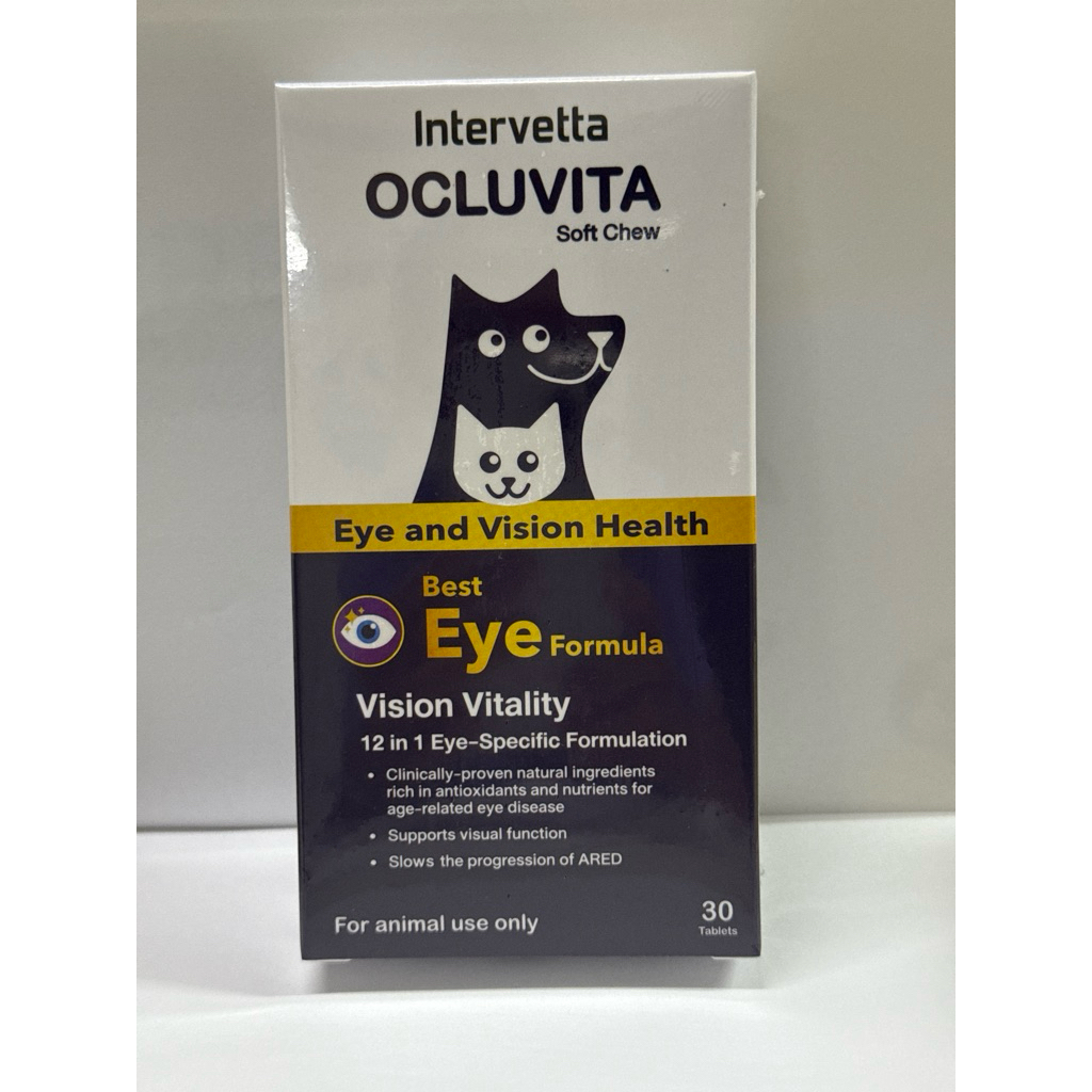 Ocluvita (ของแท้)อาหารเสริมเพื่อบำรุงสายตาและดวงตาสำหรับสุนัขและแมว 30 เม็ด