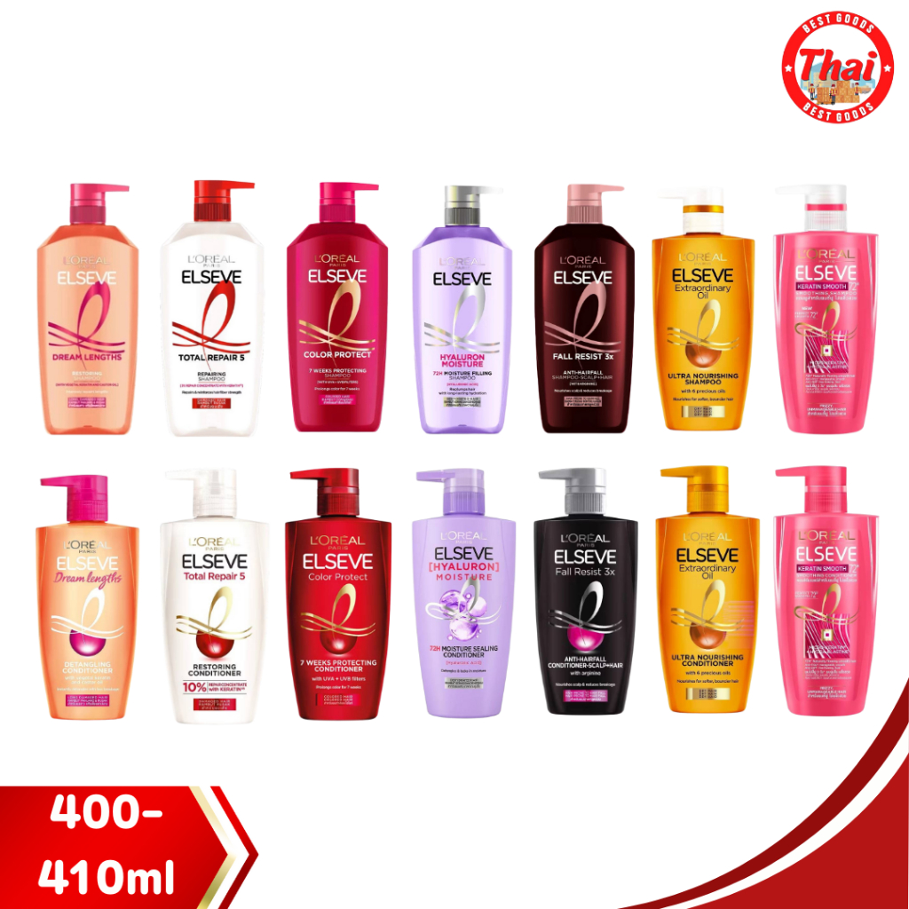 L'Oreal Elseve Paris Shampoo/Conditioner 400/410ml ลอริอัล แชมพู/ครีมนวดผม 410/400มล.