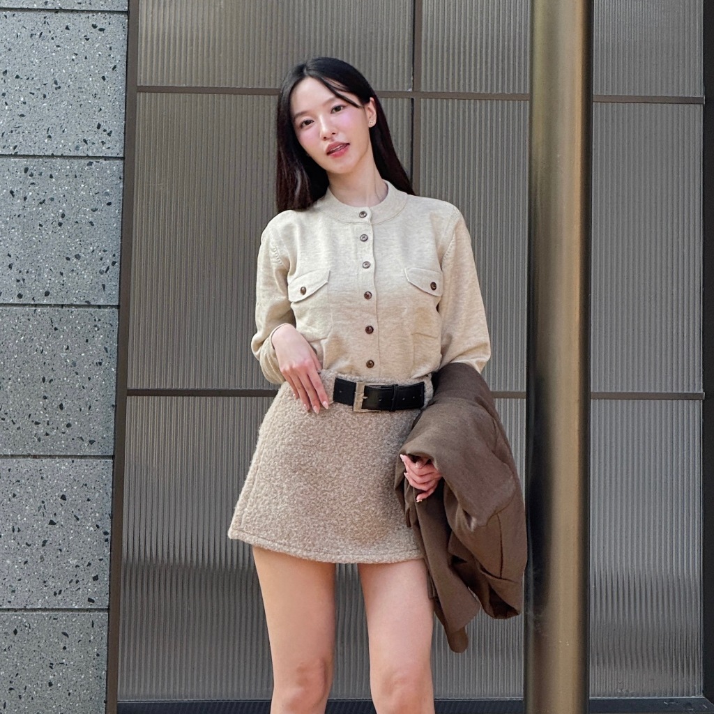 CO1096 เสื้อไหมพรมคาดิแกน COAT OVER - รูปที่ 3