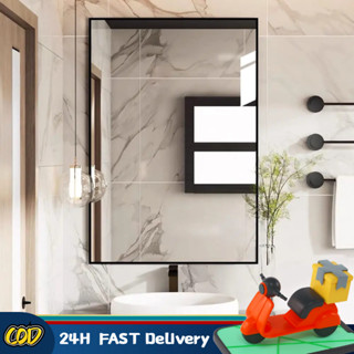 Yac💕กระจกติดห้องน้ำ กระจกแขวนผนัง แบบสี่เหลี่ยม ไม่ต้องเจาะผ…