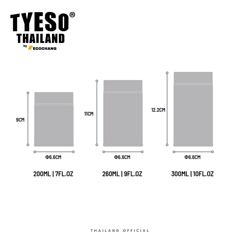 TYESO Food Jar ขวดสแตนเลส 316 ขนาด 200/260/300 ml เก็บอุณหภูมิได้ สำหรับใส่น้ำ/อาหาร ราคา ถูกที่สุด ดีลบีเคเค แกลเลอรีภาพที่ 9