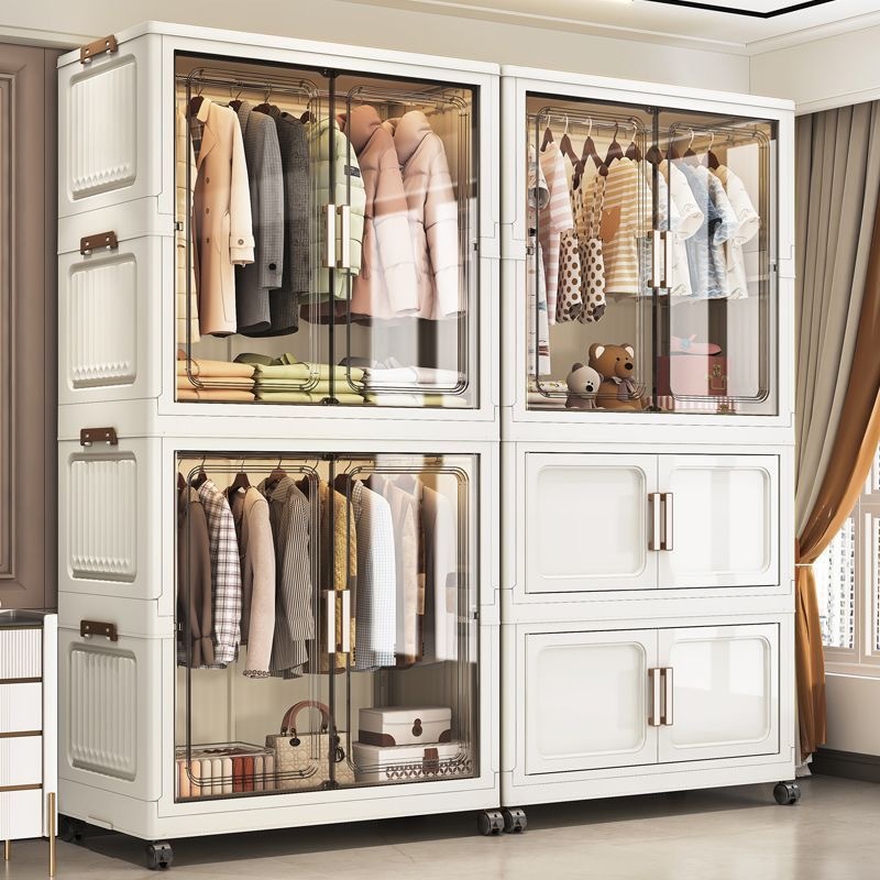 Ubear ตู้เสื้อผ้า พับเก็บได้ 4ชั้น พร้อมล้อเลื่อน เคลื่อนย้ายสะดวก หยัดพื้นที่ ไม่มีกลิ่น ปลอดสารพิษ ตู้เก็บของ