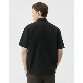 DAPPER เสื้อเชิ้ตแขนสั้น Textured Seersucker Shirt สีดำ (BCS/BK/586LS1)