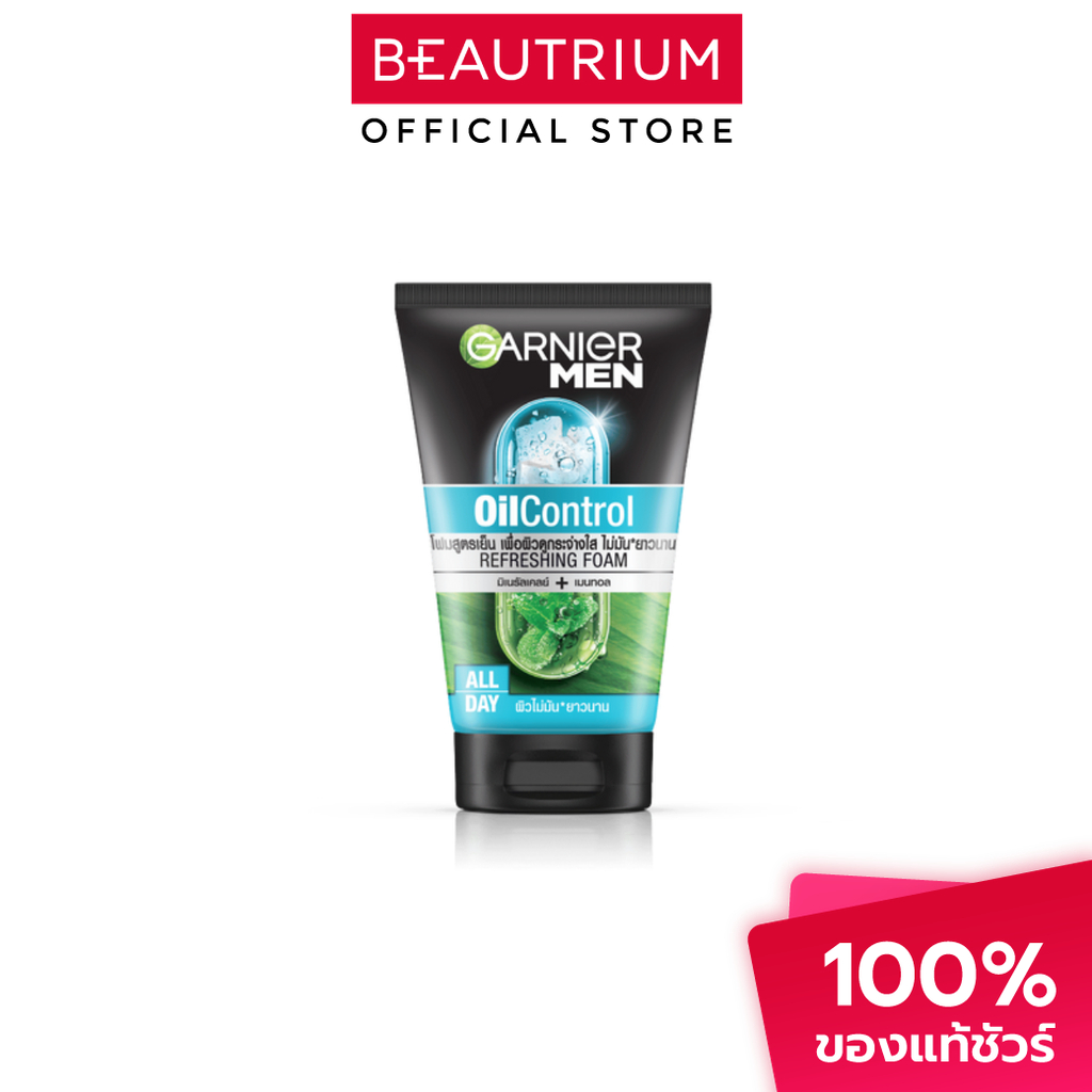 GARNIER Men Oil Control Anti-Shine Brightening Cooling Foam โฟมล้างหน้า 100ml