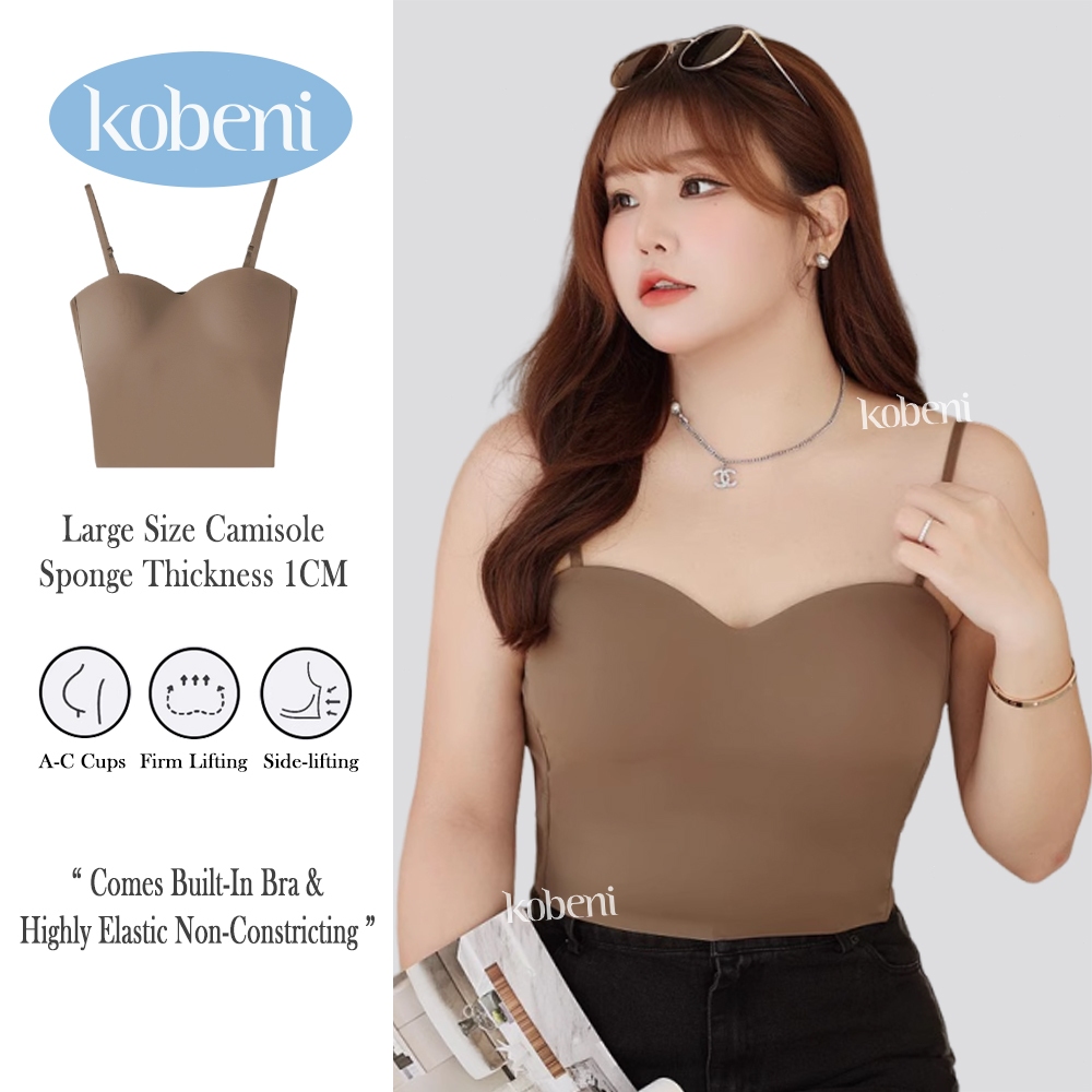 ⭐KOBENI⭐เสื้อในผู้หญิง เสื้อกล้าม สายเดี่ยวมีบราสาวอวบ ผ้านิ่ม เย็น ลื่น ใส่เที่ยว ใส่ซับใน สวมใส่สบายสุดๆ