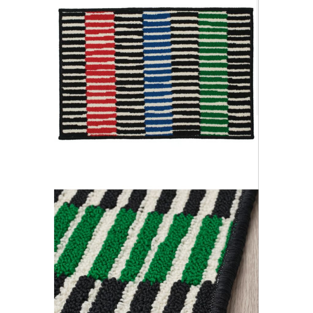 IKEAshopping VÄNDPLATS แวนด์พลัทส์พรมเช็ดเท้าหน้าประตู, หลากสี/ลายทาง, 40x60 ซม.