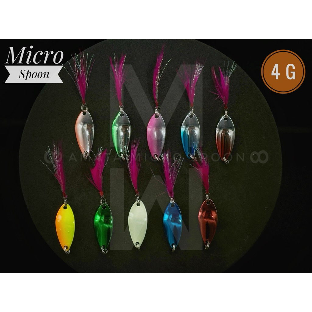 “เหยื่อปลอม” ไมโครสปูนหางขนนก ขนาด 4 กรัม : Micro Spoon 4 g :
