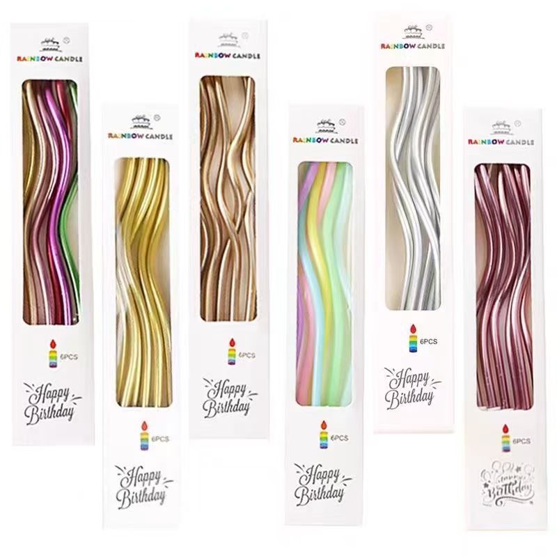 🔥พร้อมส่ง🔥เทียนเกลียวเกาหลี เทียนวันเกิด เทียนแฟนซี เทียน เทียนปักเค้ก เทียนพาสเทล เทียนเกลียวโค้ง