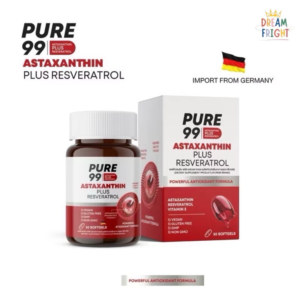 Pure99 Astaxanthin Plus Resveratrol สูตรเสริมสุขภาพ