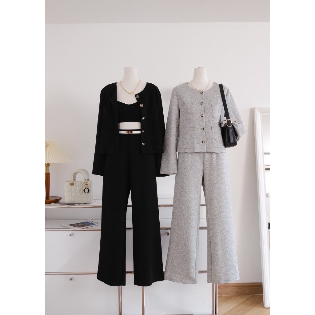 Mintie ชุดเซ็ต2ชิ้น เบลเซอร์แขนยาว+กางเกงขายาว ผ้านาโนพรีเมียม มีซับใน ป้ายPrisana
