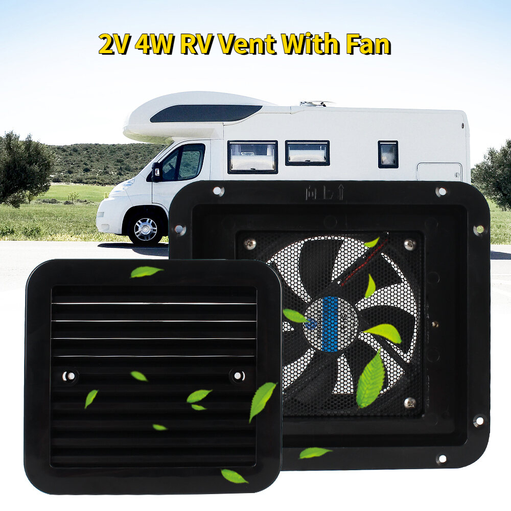 ถูกที่สุด 12V 4W RV Vent With Fan Suitable For RV Trailer Caravan Side Strong Air Exhaust Auto Parts Waterproof COD