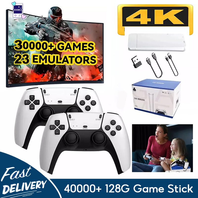 M15 เกม Stick 4K คอนโซลทีวี เครื่องเล่นเกมไร้สายสำหรับใช้ในบ้าน 3000เกม Retro เครื่องเล่นมือถือตัวควบคุมไร้สายสําหรับ PC