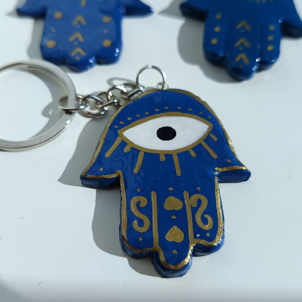 พวงกุญแจevil eye 💙👁️✋