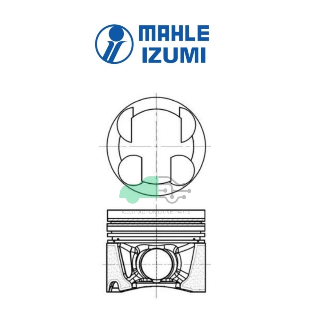 ชุดลูกสูบ MAHLE +สลักพร้อมแหวน YD25DDTi D22,D40,NP300 (1 ชุด มี 4 ลูก)