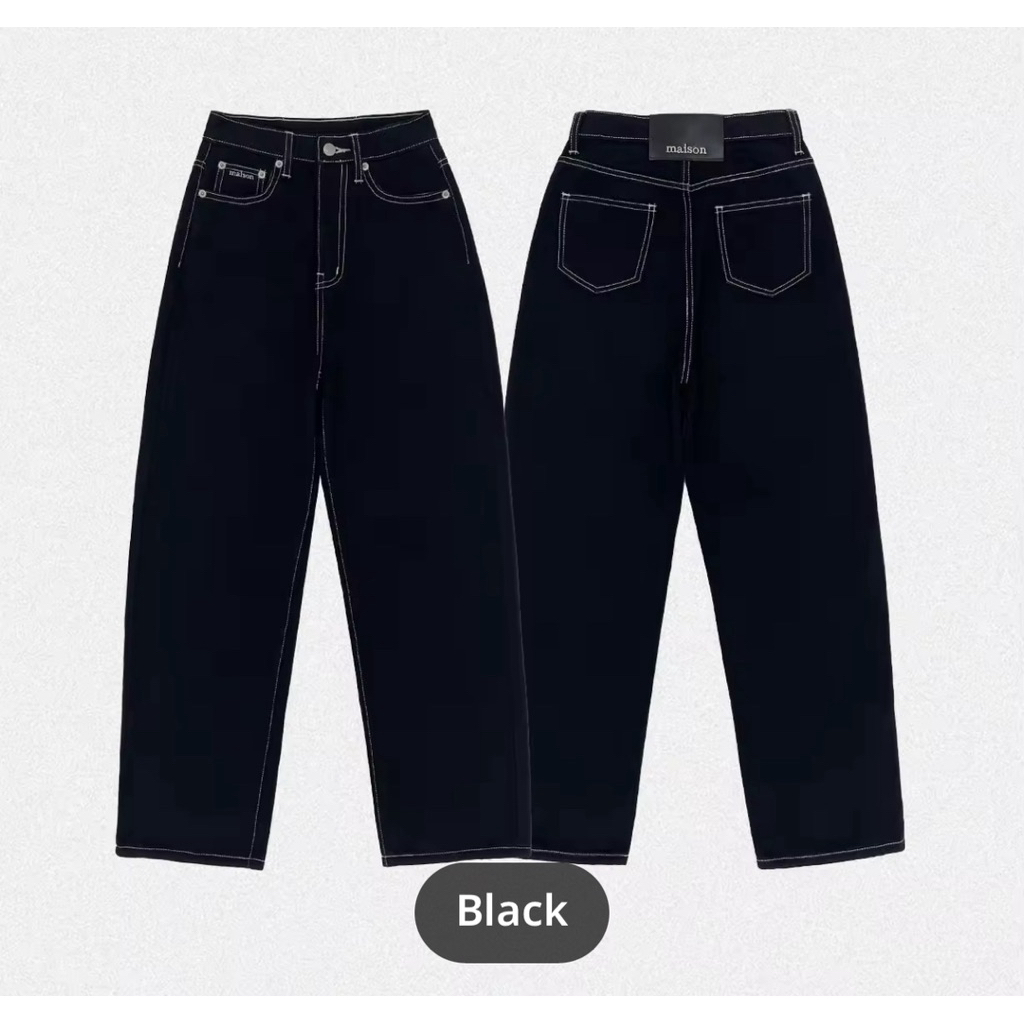 กางเกงยีนส์ สีดำ maison รุ่น prime jean v.2