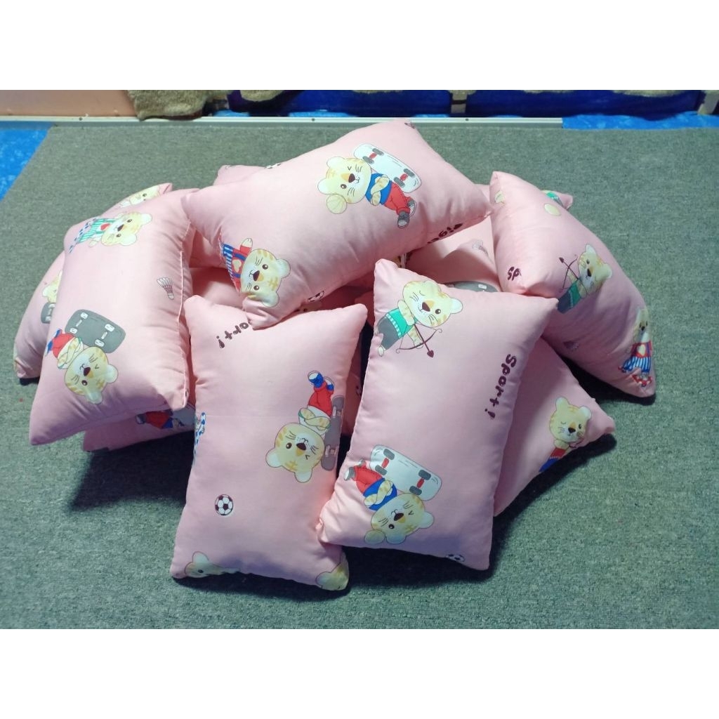 หมอนใส่ที่นอนเด็กอนุบาลคอตตอลทีซี(CTCชมพู) ขนาดเล็ก 10*16 นิ้ว ไส้ในยัดใยสังเคราะห์เกรดA ไม่ทำให้เกิ