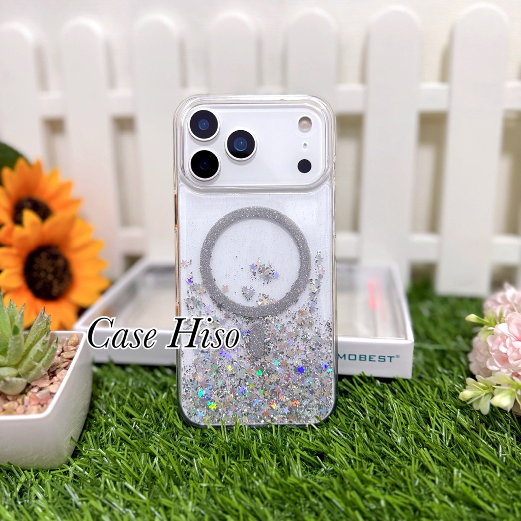 New Case Mobest massage กากเพชรใสไล่สี สำหรับ I Phone 17/ 17 pro /17 pro max/17Air/16 pro max / 15 p