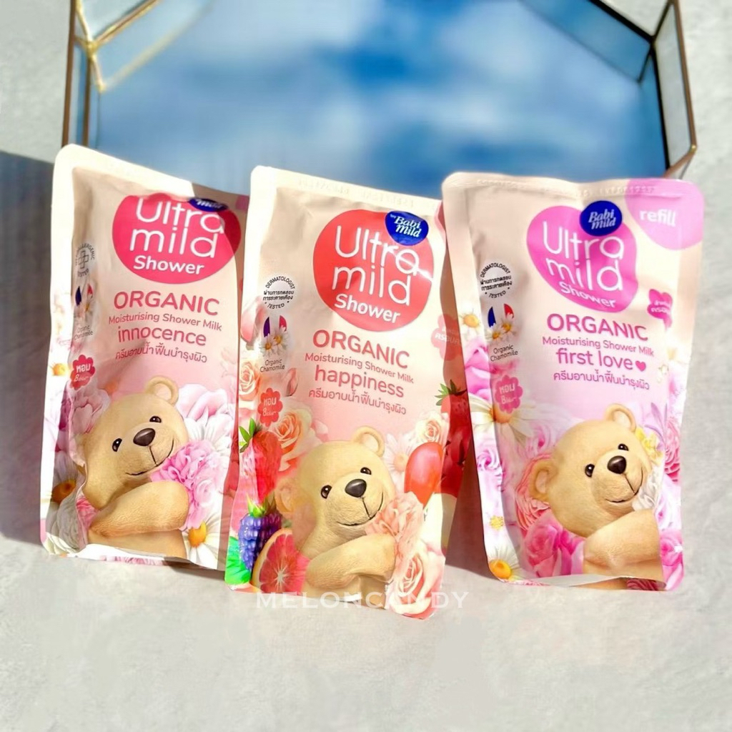 SALE🔥แท้💯%[เลือกสูตรด้านใน]ครีมอาบน้ำ เบบี้มายด์ BabiMild Ultra Mild Organic moisturising shower milk refill360mlถุงเติม