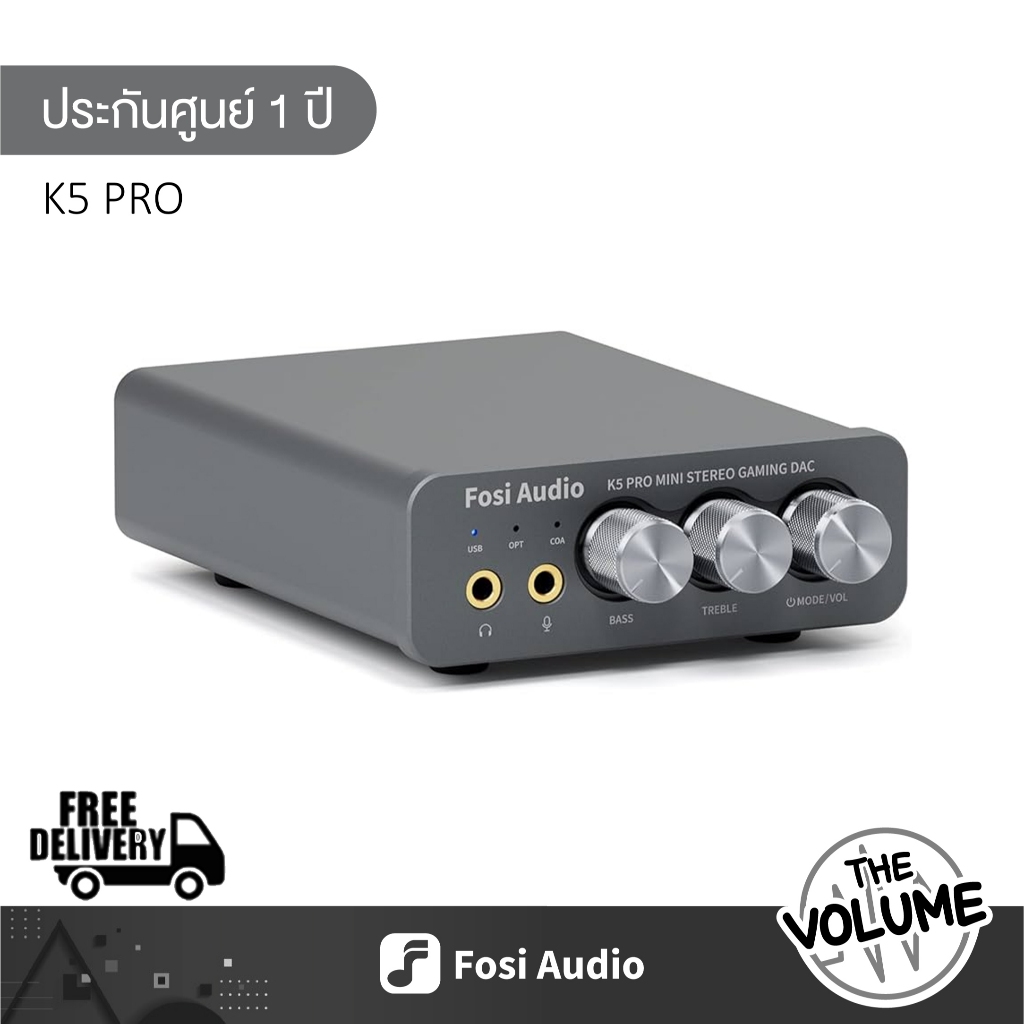 Fosi Audio K5 Pro Gaming DAC/Amplifier รองรับสูงสุด 24bit/192KHz รองรับไมค์ 3.5 ปรับ Bass Treble