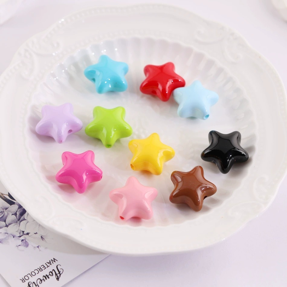 ลูกปัด ดาว คระสี ขนาด22mm รูร้อย4mm งานสวยน่ารัก อุปกรณ์เสริมงานฝีมือ DIY เหมาะสมสำหรับพวงกุญแจ หร้อยโมรศัพท์