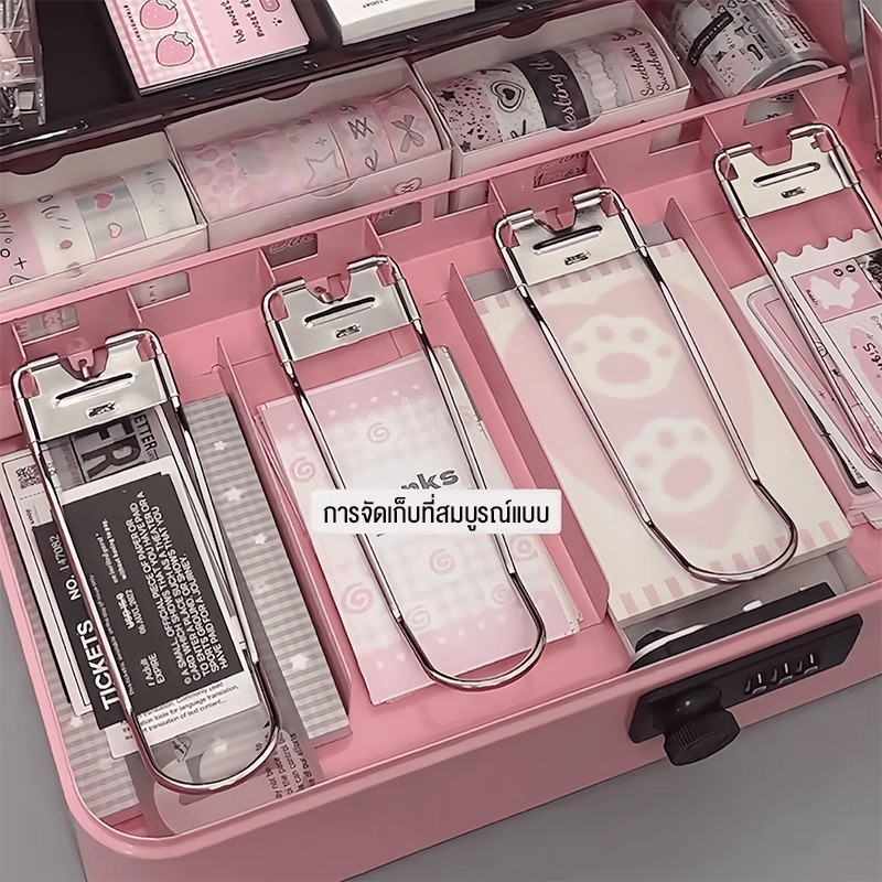 Cash Box​ ลิ้นชักเก็บเงิน กล่องใส่ตัง ตู้เซฟแบบพกพา กล่องเก็บเงินสดขนาดเล็ก คละสี กล่องเก็บเงินล็อคกุญแจ เซฟหิ้ว - รูปที่ 3