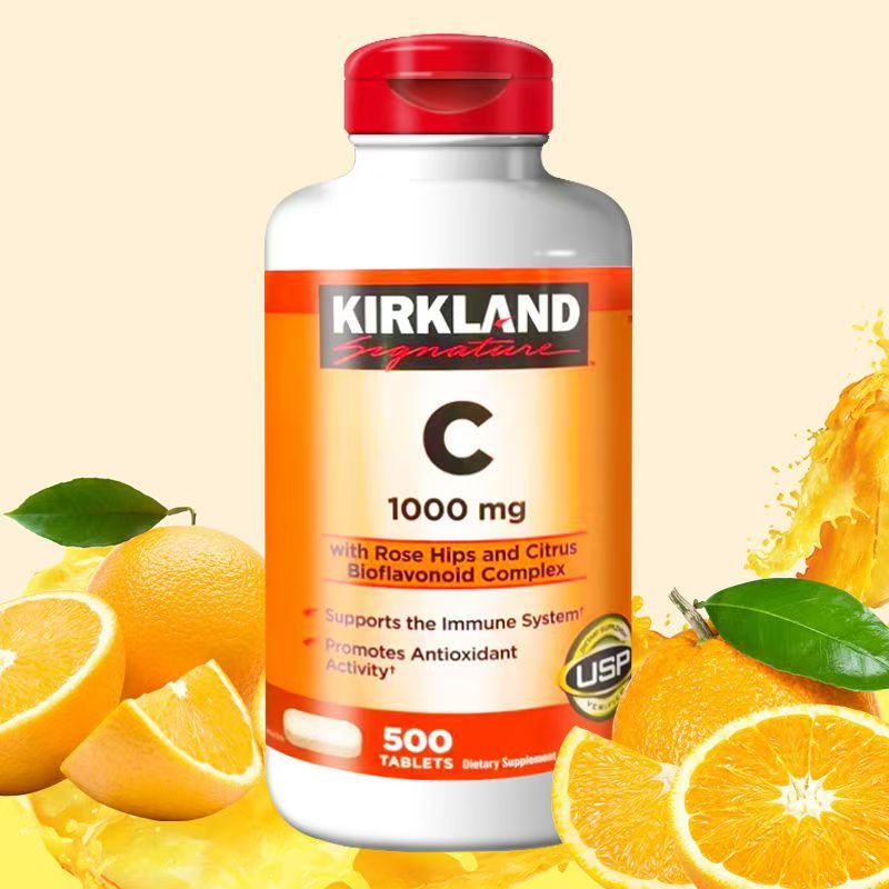 🔥Kirkland VitaminC 1000 mg 500 Tablets วิตามินซี เคิร์กแลนด์ 500 เม็ด【Exp.05/2028】🔥-เว่ยคัง