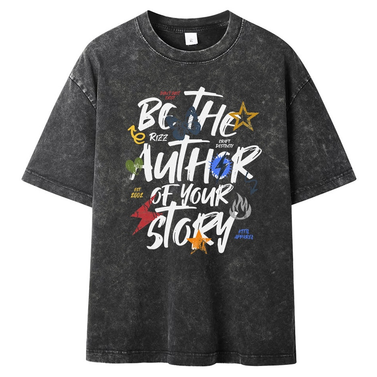 เสื้อยืดผ้าฟอก Your story 2026 เสื้อยืดสกรีนลาย Oversize unisex ผ้าคอตตอน 100% เสื้อยืดเกาหลี 68001#