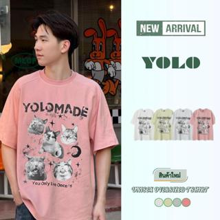 YOLO เสื้อยืด OVERSIZE โอเวอร์ไซส์ เสื้อยืดคอกลม คอตฟิต สวมใ…