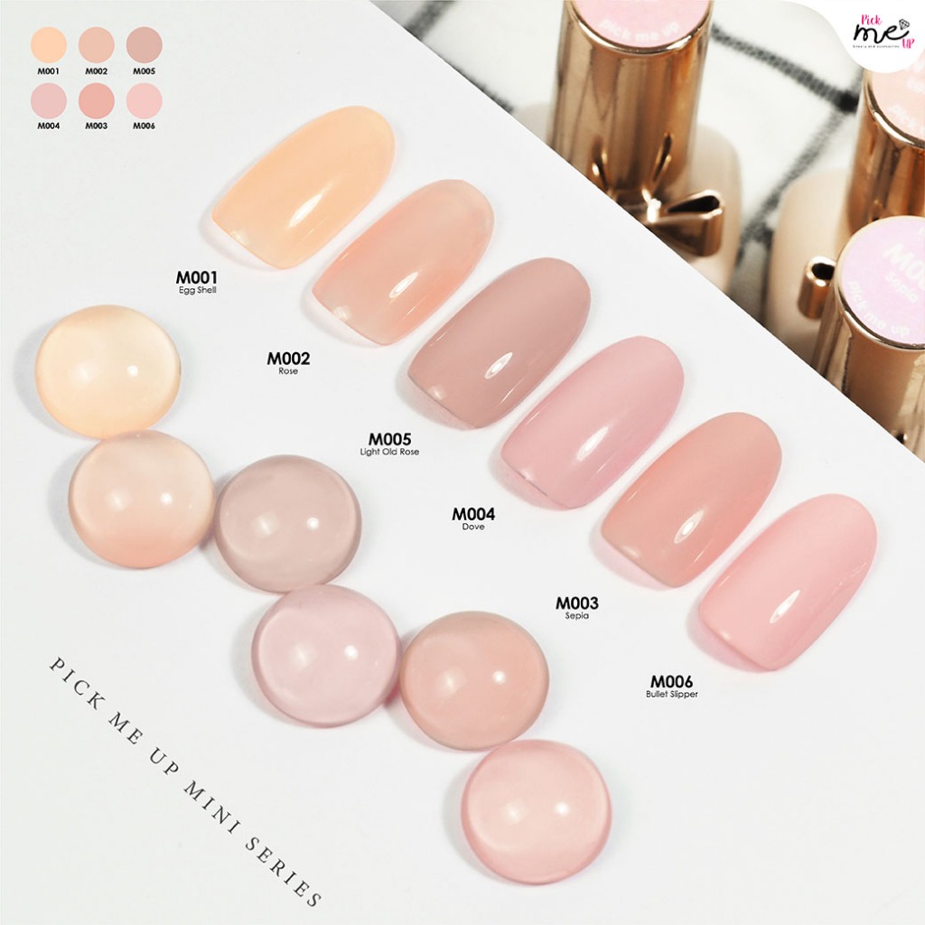 สีเจลทาเล็บ Mini Series สีพื้นโทนสุภาพ แดงชมพู ขนาด10ml. ปลอดสารอันตรายเด็ก 3+ คนท้องทาได้ แบรนด์ไทย
