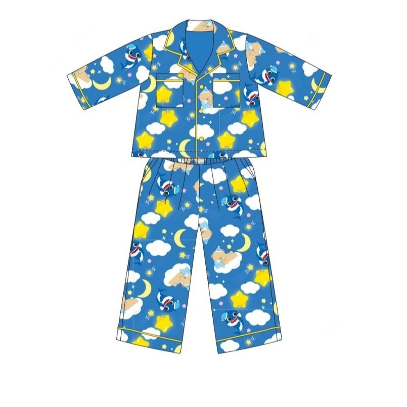 Thelandofvava🐻 BABY SHARK with THE LAND OF VAVA II ชุดนอนผู้ใหญ่สีฟ้า LOOK12 VNXI2199 ลิขสิทธิ์แท้จา