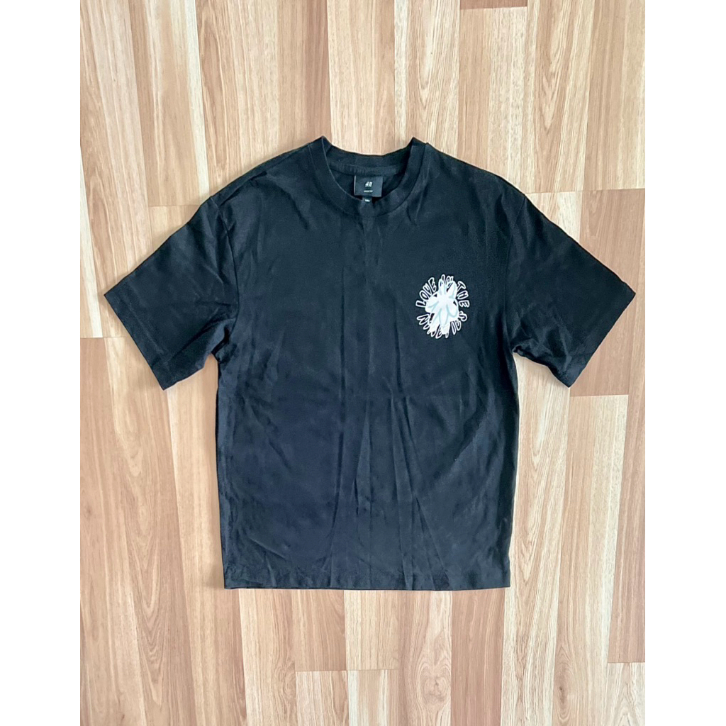 h&m man t shirt ดำ s