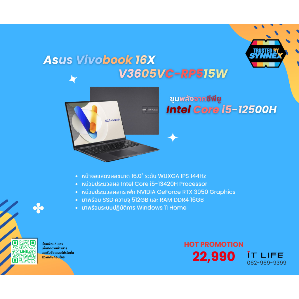Notebook Asus Vivobook 16X V3605VC-RP515W (Indie Black)