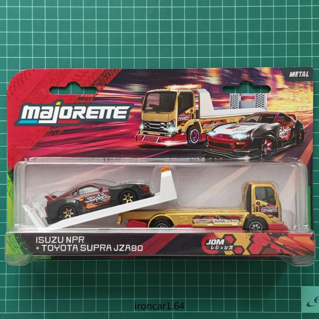 โมเดลรถ majorette รถสไลด์ isuzu NPR + toyota supra jza80
