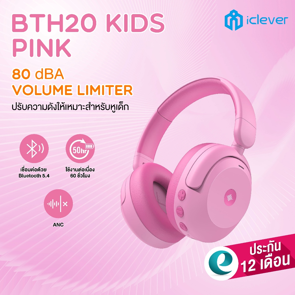 [ปลอดภัยสำหรับหูเด็ก] หูฟังเด็ก iClever BTH20 ANC Kids Headphone ตัดเสียงรบกวน หูฟังสำหรับเด็ก หูฟัง