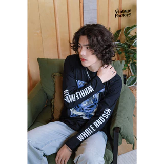 Vintage Factory รวมเสื้อยืดแขนยาว (คัดมาอย่างดี) - ใส่ได้ทุกเพศ ผ้าคอตตอน 100% สกรีนสีจม (พร้อมส่ง)