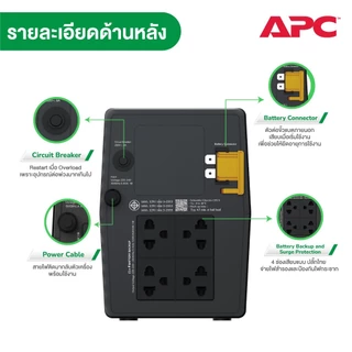 APC Easy UPS BVG1200I-MSN 1200VA (1200VA/650WATT) เครื่องสำรองไฟ , เมื่อไฟตก , ไฟกระชาก
