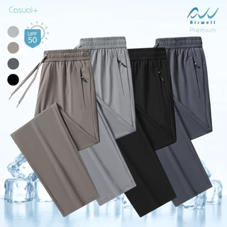 AIRWELL กางเกงติดแอร์ รุ่นCasual+ ผ้ายืดSpandex X Nylon ลายผ้าร่องเล็กสุดหรู ตัดเย็บดี ไม่ต้องรีด ใส่ได้ทุกโอกาส -8°C