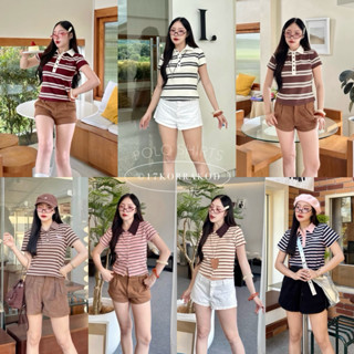 🌻(ขายดี)เสื้อโปโลคอปกลายริ้ว กระดุมใช้งานได้จริง (Khun / Coo…