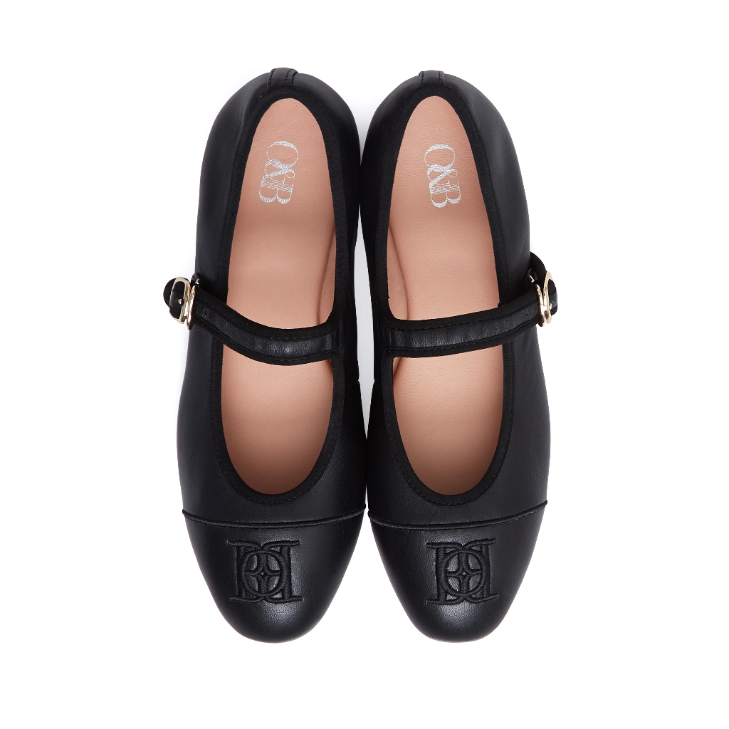 O&B รองเท้าหนังแกะ รุ่น MARY FLATS IN DAILY BLACK-11275SS00017F_F5BKXX