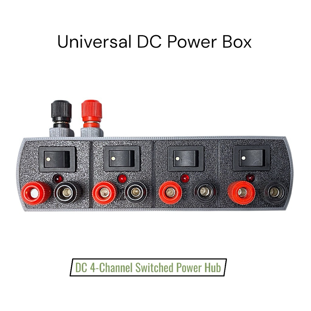 กล่องจ่ายไฟ DC 4 ช่อง Protected/Non-Protected พร้อมสวิตช์ LED | ออกแบบโดยไทย Choo2Hands + แถมสายไฟ 1