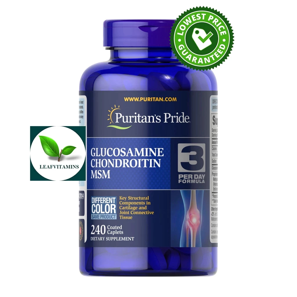 Puritans Pride Double Strength Glucosamine Chondroitin 240 Count กลูโคซามีนความแรงสองเท่า 240 ชิ้น